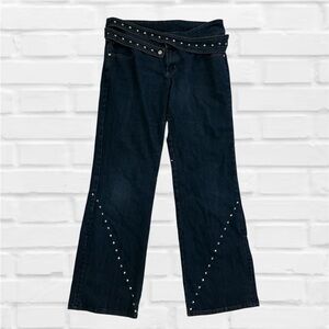 Fubu Y2K Dark Wash Studded Straight Leg Jeans